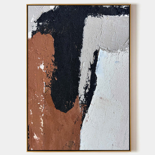 Contemporary Abstract Oil Painting with Bold Textures and Vibrant Colors