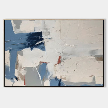 Contemporary Blue Abstract Oil Painting for Modern Home Decor