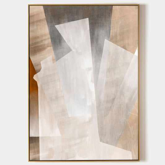 Abstract Minimalist Oil Painting in Soft Earthy Tones for Modern Decor