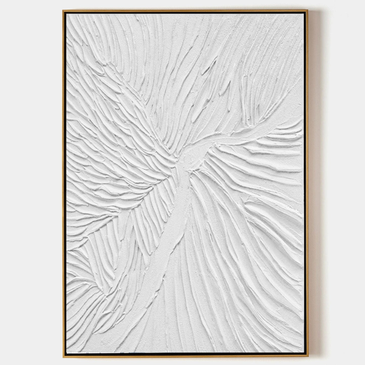 Textured White Abstract Oil Painting for Modern Home Decor