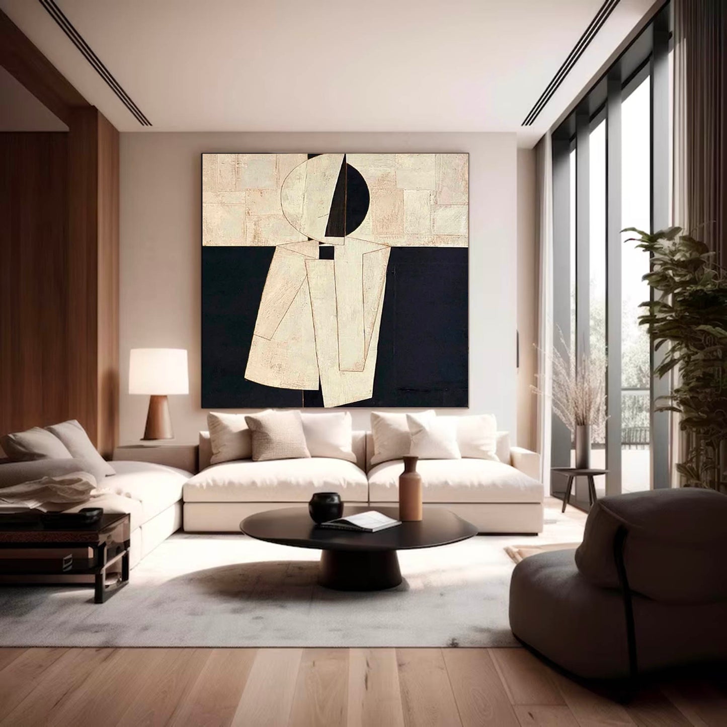 Contemporary Minimalist Abstract Oil Painting for Modern Home Decor