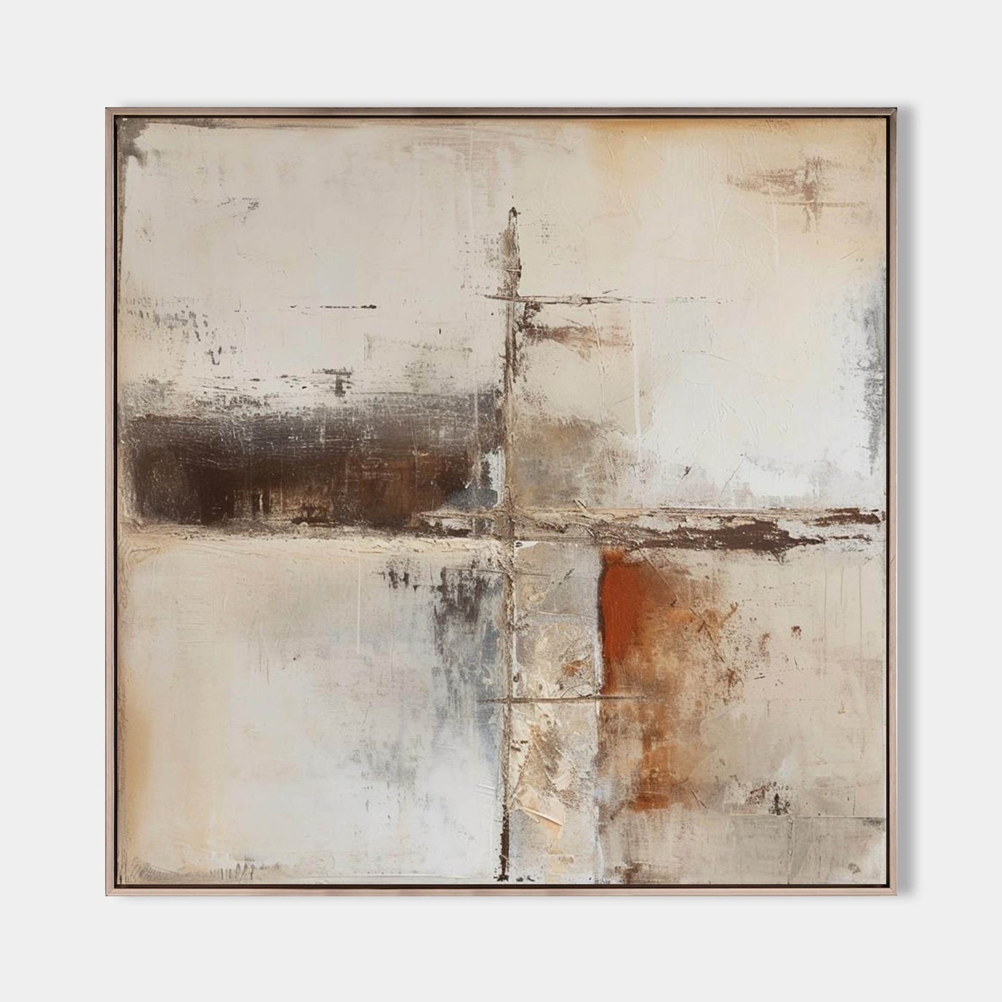 Contemporary Abstract Oil Painting in Earthy Tones for Modern Art Lovers