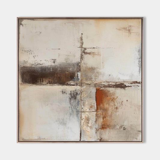 Contemporary Abstract Oil Painting in Earthy Tones for Modern Art Lovers