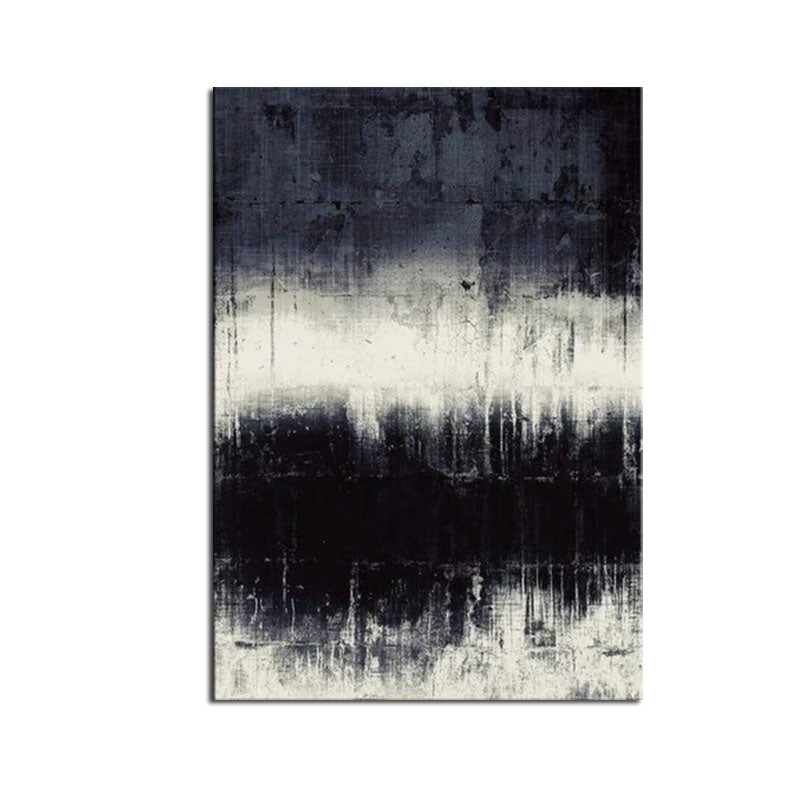 Abstract Black and White Oil Painting for Modern Home Decor