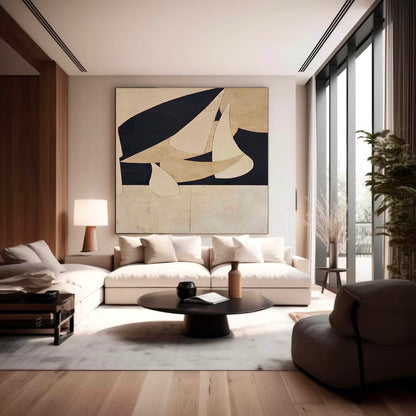Elegant Minimalist Abstract Oil Painting for Modern Home Decor