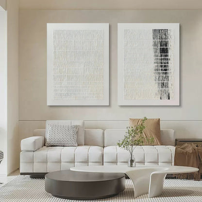 Contemporary Abstract Oil Painting Duo for Modern Home Decor
