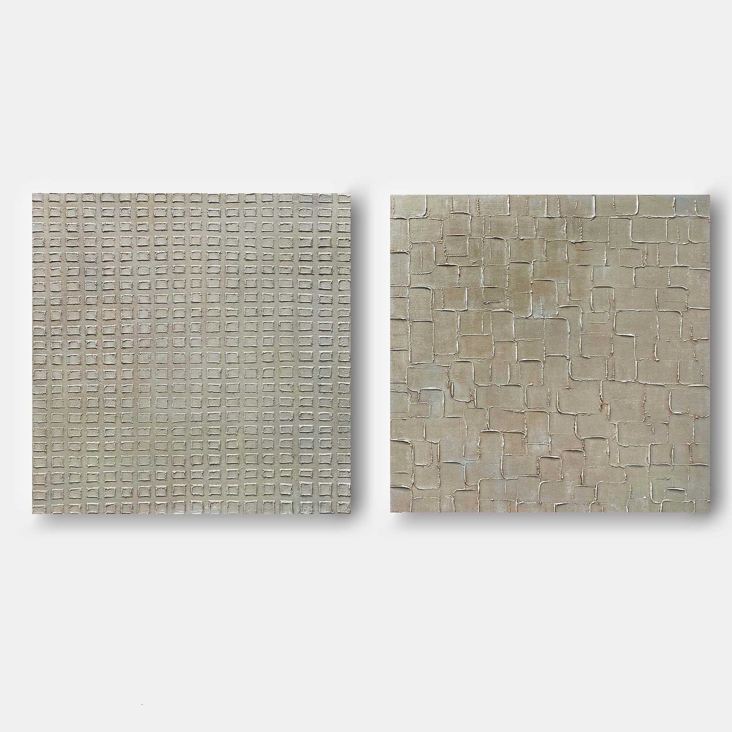 Textured Abstract Oil Painting Duo for Modern Home Decor