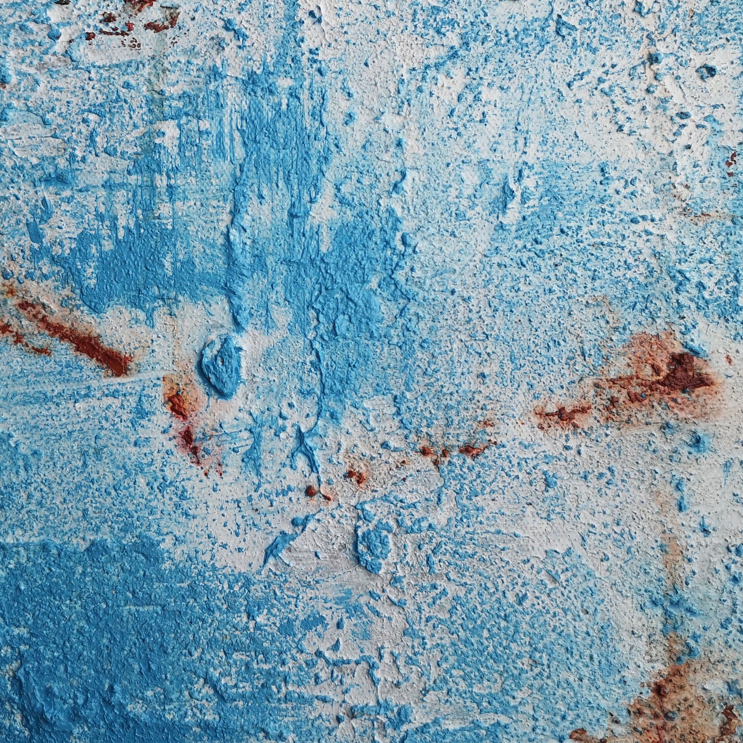 Vibrant Blue and Rust Abstract Oil Painting for Modern Home Decor