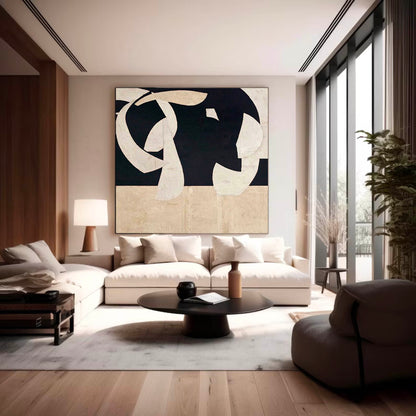 Elegant Minimalist Abstract Oil Painting for Modern Home D√©cor