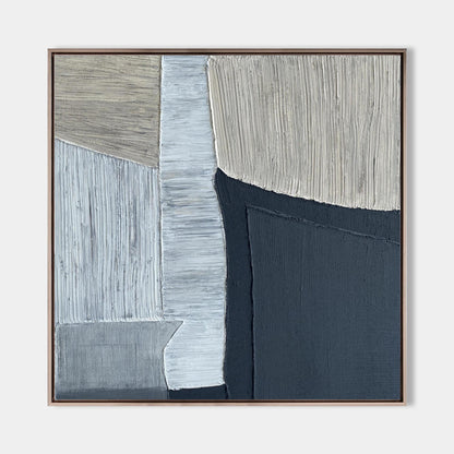 Contemporary Black and Grey Abstract Oil Painting for Modern Home Decor