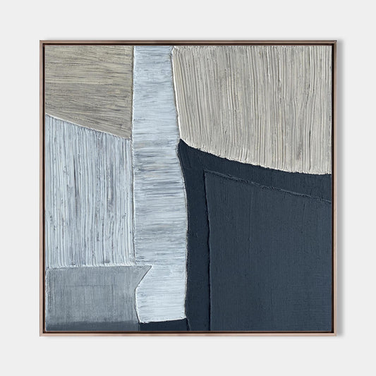 Contemporary Black and Grey Abstract Oil Painting for Modern Home Decor