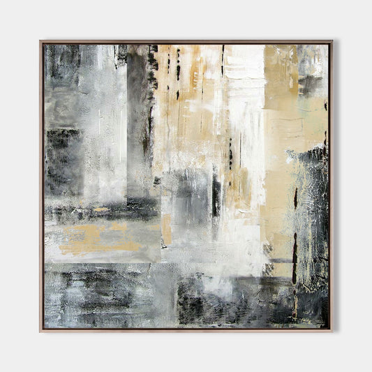 Contemporary Abstract Skyline Oil Painting for Modern Home Decor