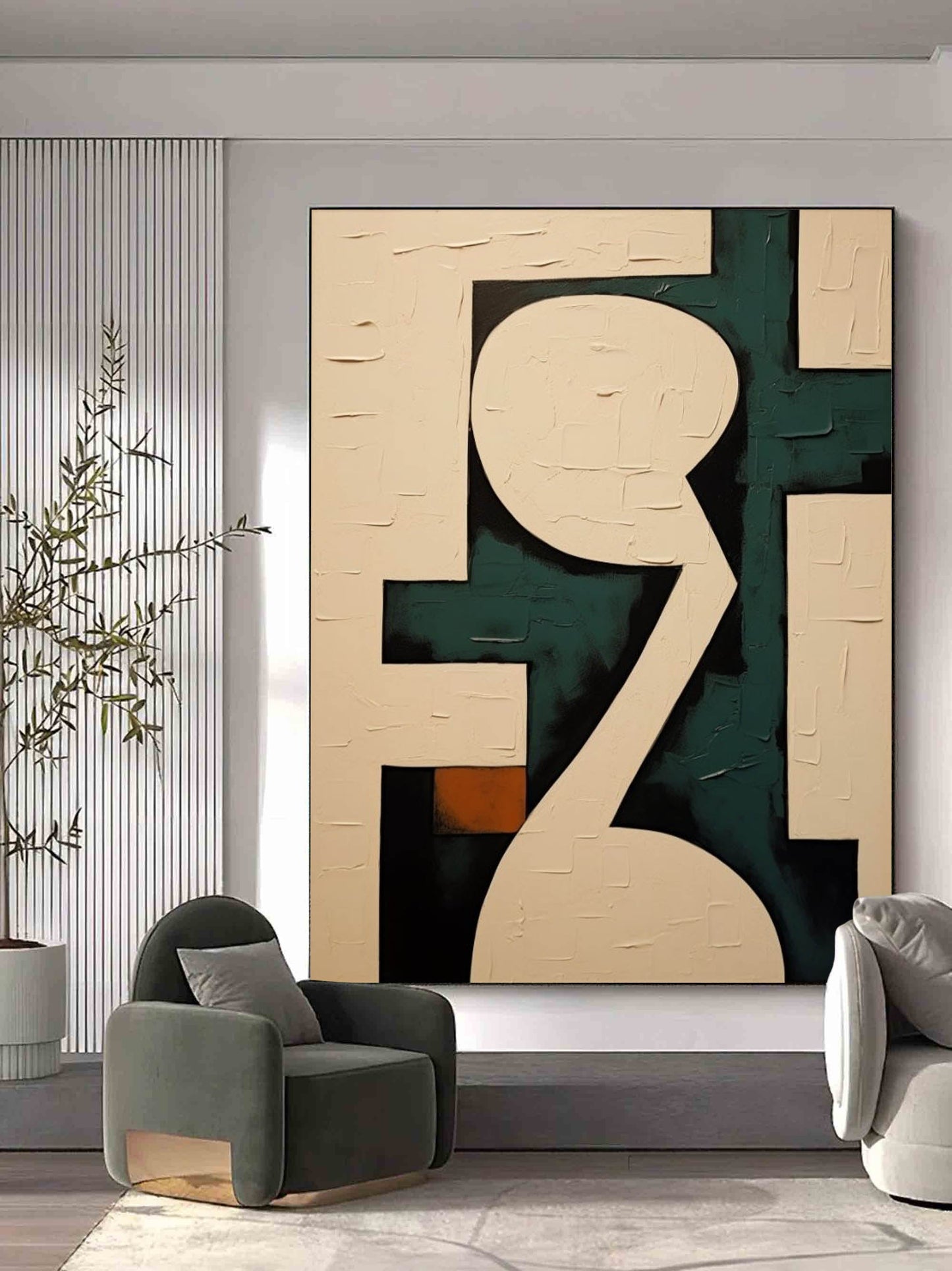 Abstract Contemporary Oil Painting for Modern Home Decor