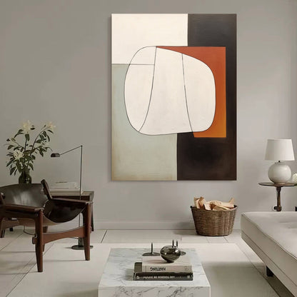 Abstract Minimalist Oil Painting for Modern Home Decor