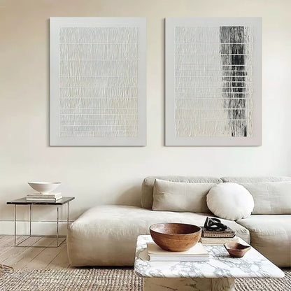 Contemporary Abstract Oil Painting Duo for Modern Home Decor
