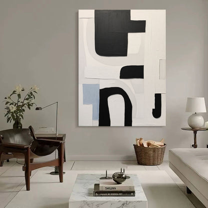 Bold Black and White Abstract Canvas Art for Modern Home Decor
