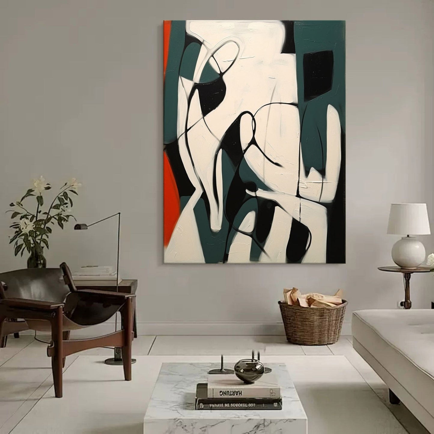 Abstract Minimalist Oil Painting for Modern Home Décor and Art Lovers