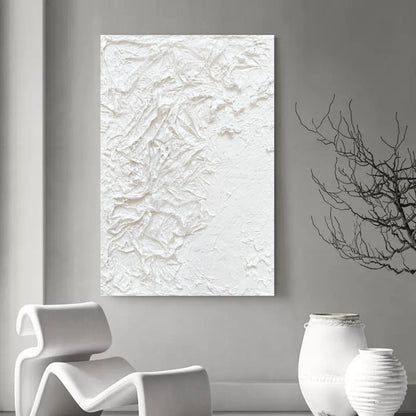 Textured White Abstract Oil Painting for Modern Art Enthusiasts