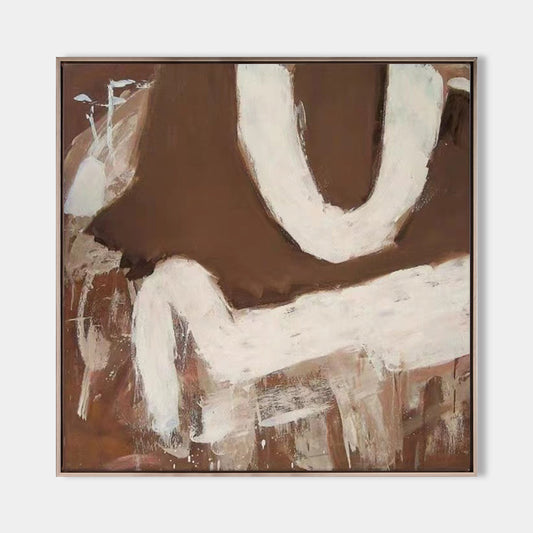 Elegant Wabi-Sabi Minimalist Oil Painting for Serene Home Decor