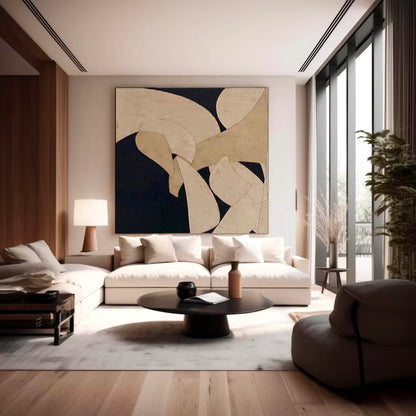 Stylish Minimalist Abstract Oil Painting for Modern Home Decor