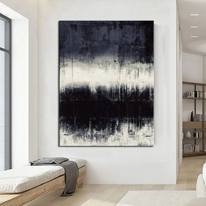 Abstract Black and White Oil Painting for Modern Home Decor