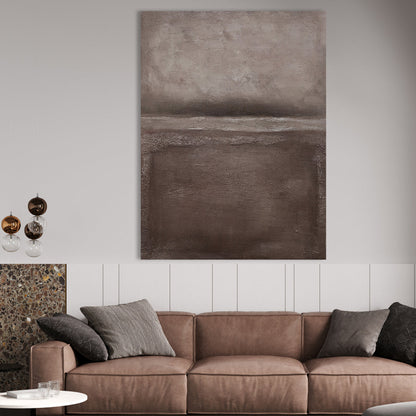 Textured Earth Tones: Contemporary Abstract Oil Painting for Modern Décor