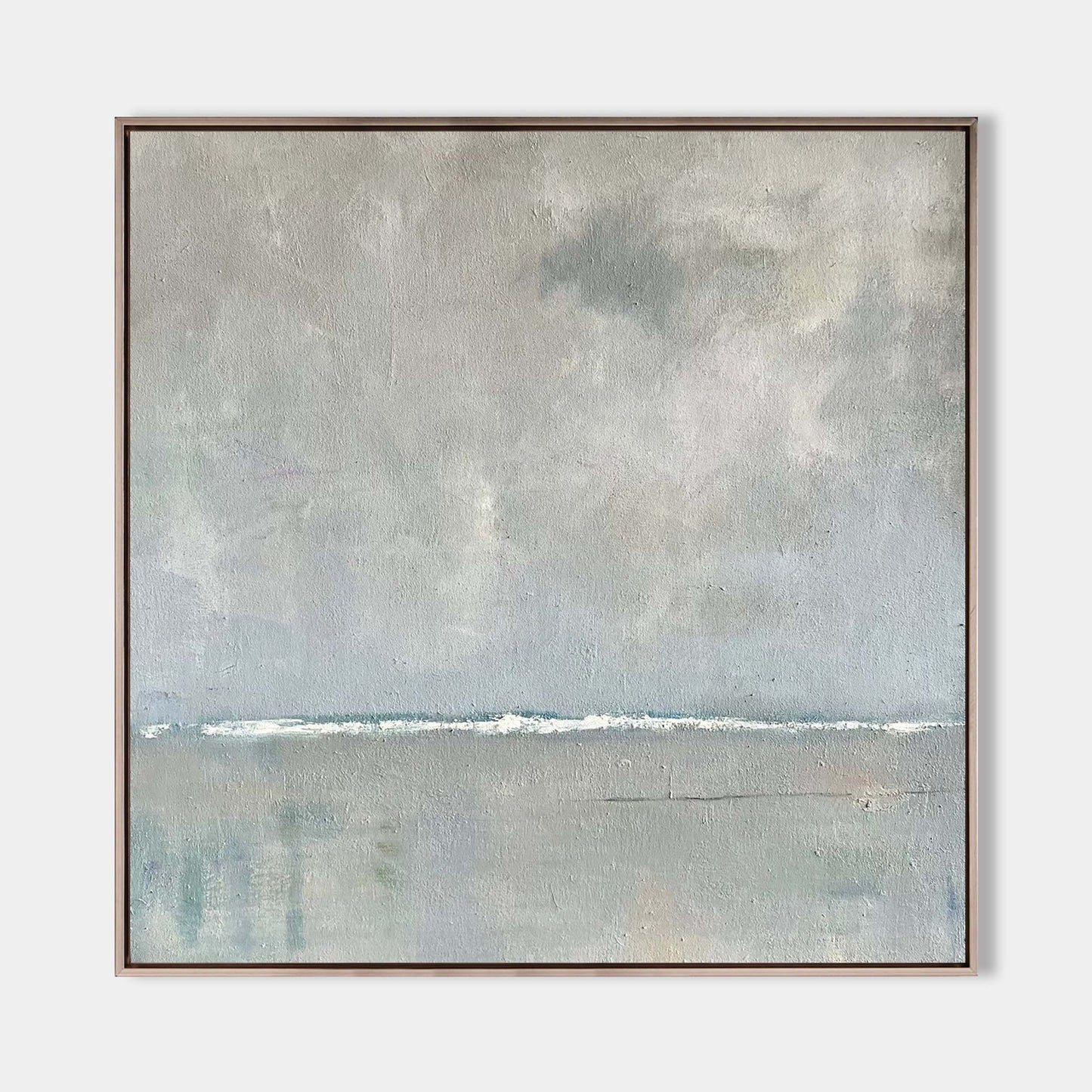 Serene Gray Abstract Oil Painting for Calm and Modern Home Decor