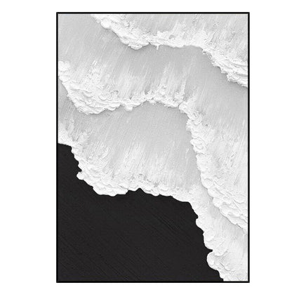 Serene Black Beach Abstract Oil Painting for Contemporary Home Decor