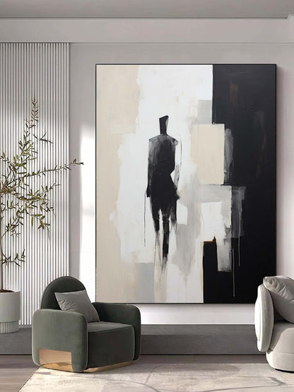 Elegant Abstract Minimalist Oil Painting for Modern Home Decor