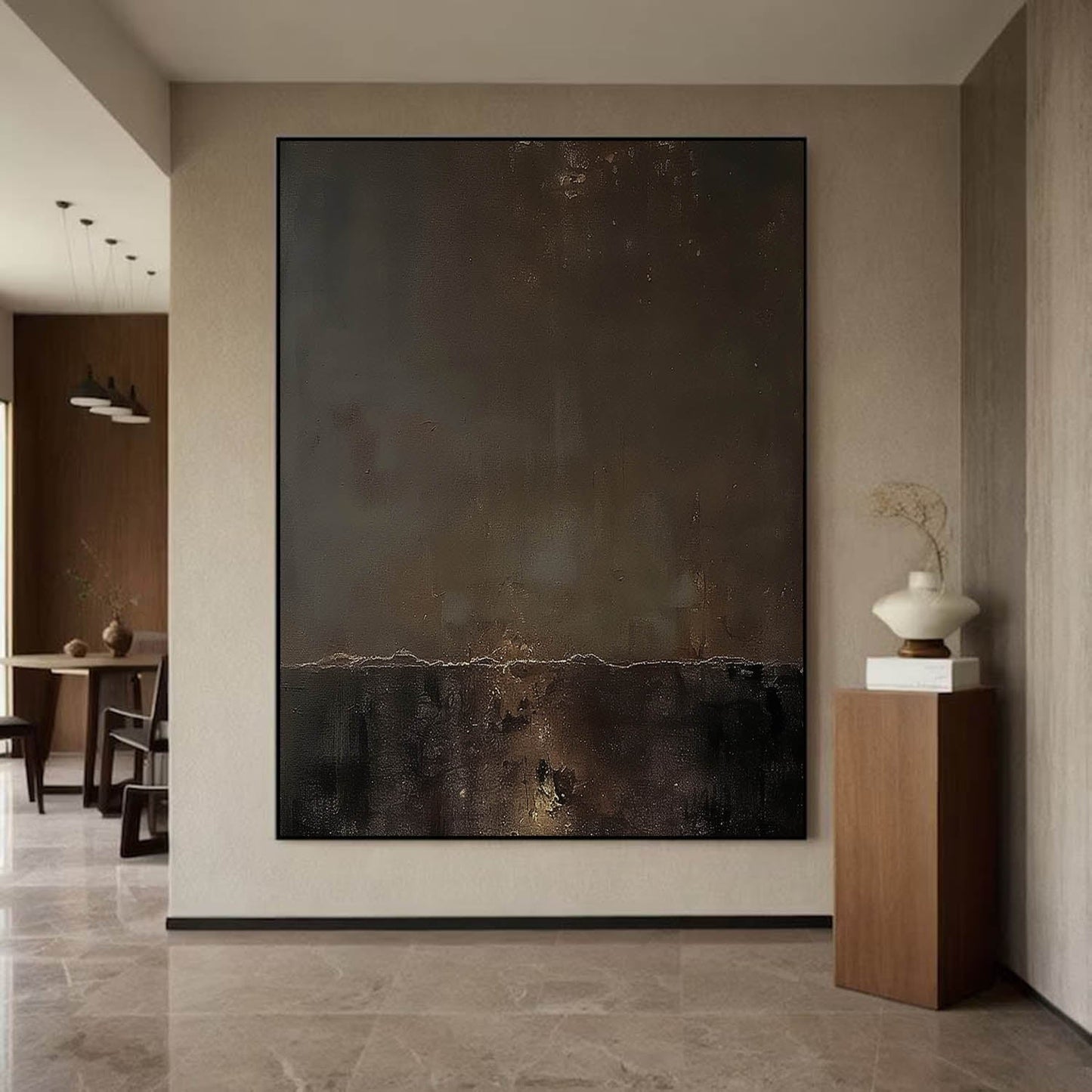 Elegant Minimalist Abstract Oil Painting for Modern Home Decor