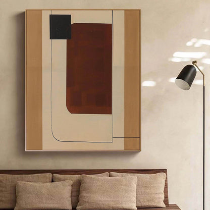 Abstract Vintage Geometric Oil Painting for Modern Home Decor