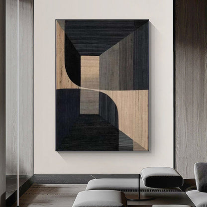 Stylish Geometric Abstract Oil Painting for Modern Home Decor