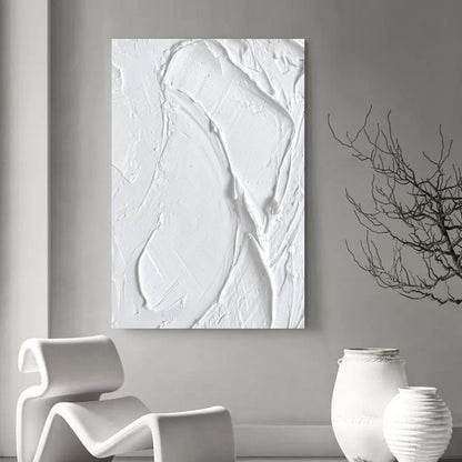 Textured White Oil Painting for Modern Home Decor and Art Lovers