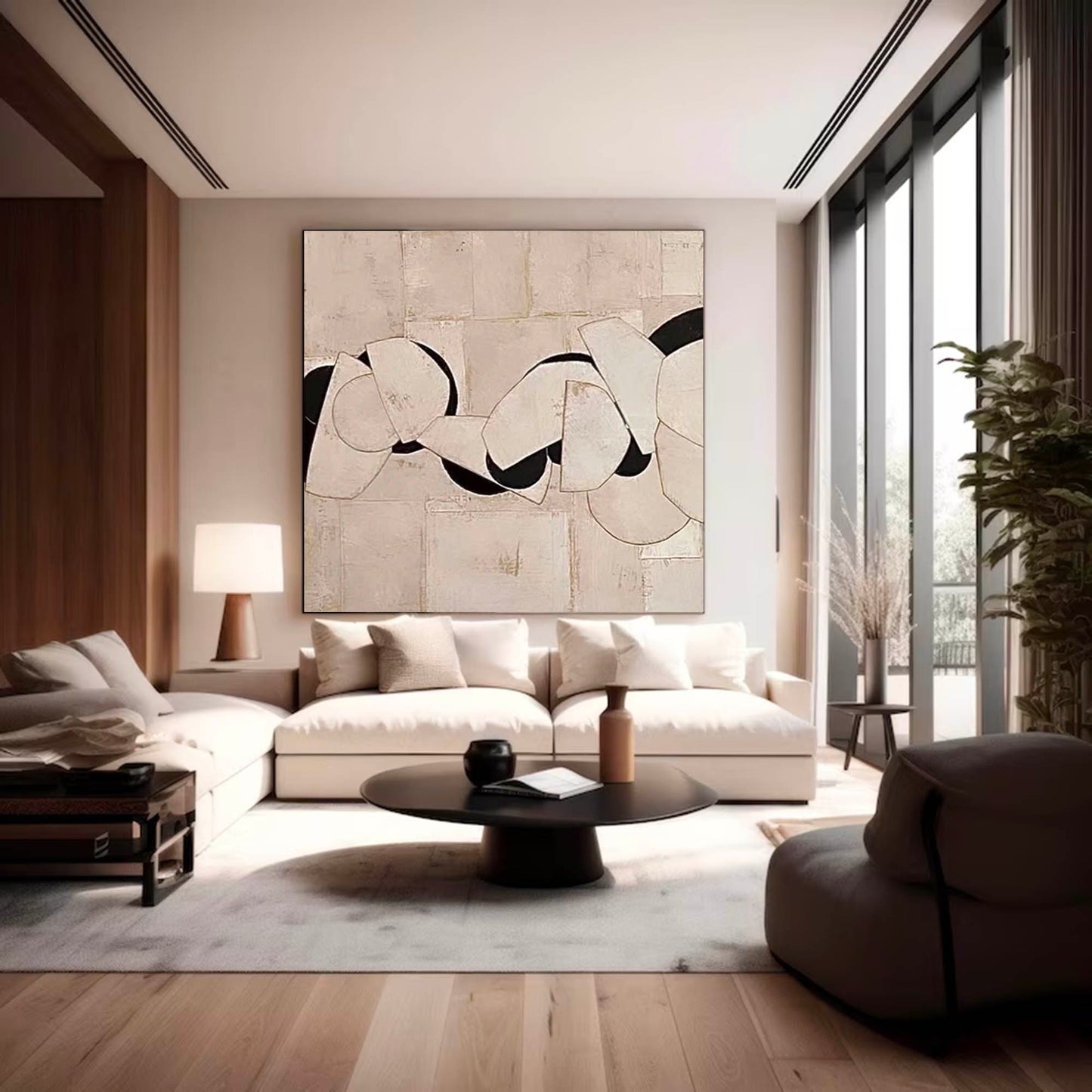 Modern Minimalist Abstract Oil Painting for Contemporary Home Decor