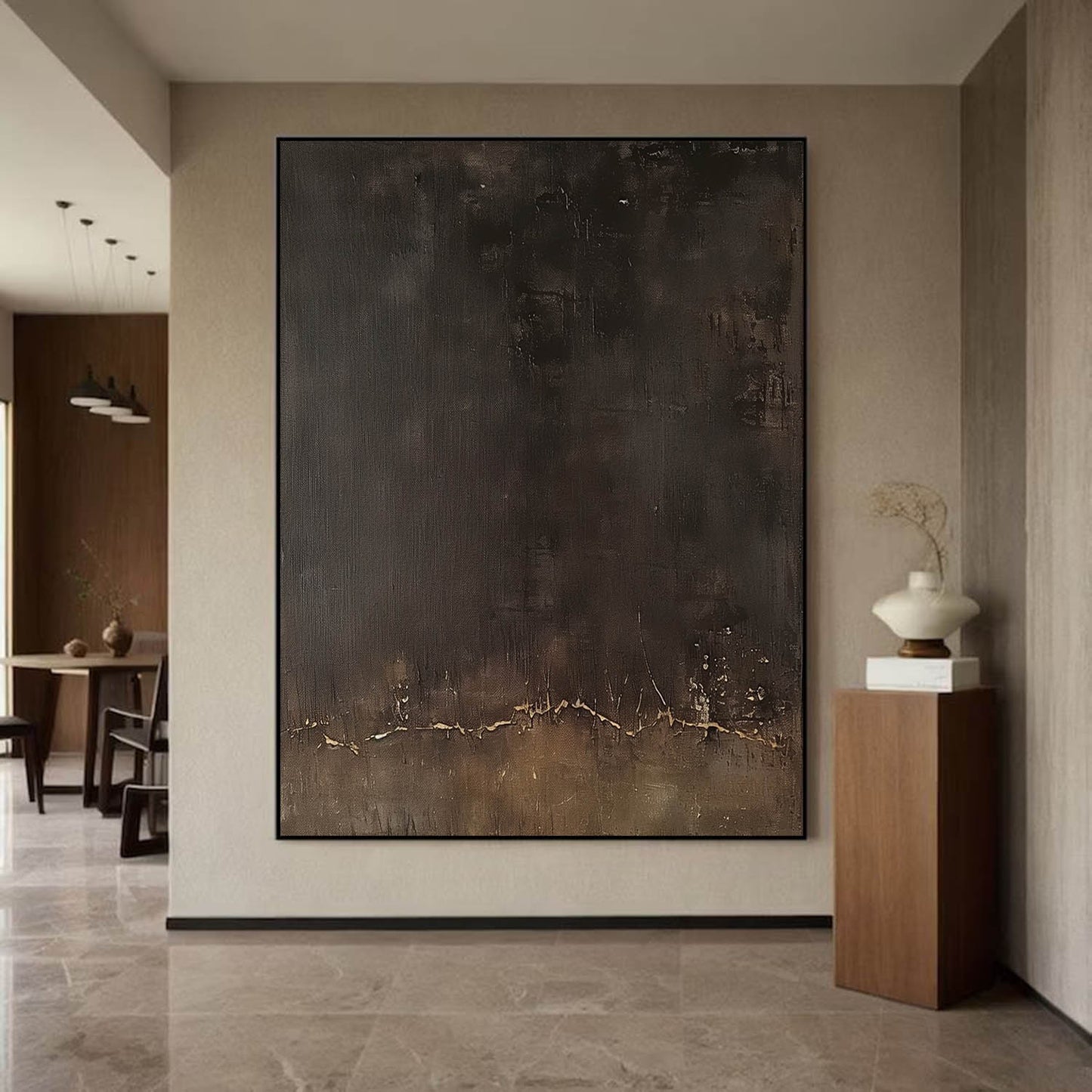 Elegant Minimalist Abstract Oil Painting for Modern Home Decor