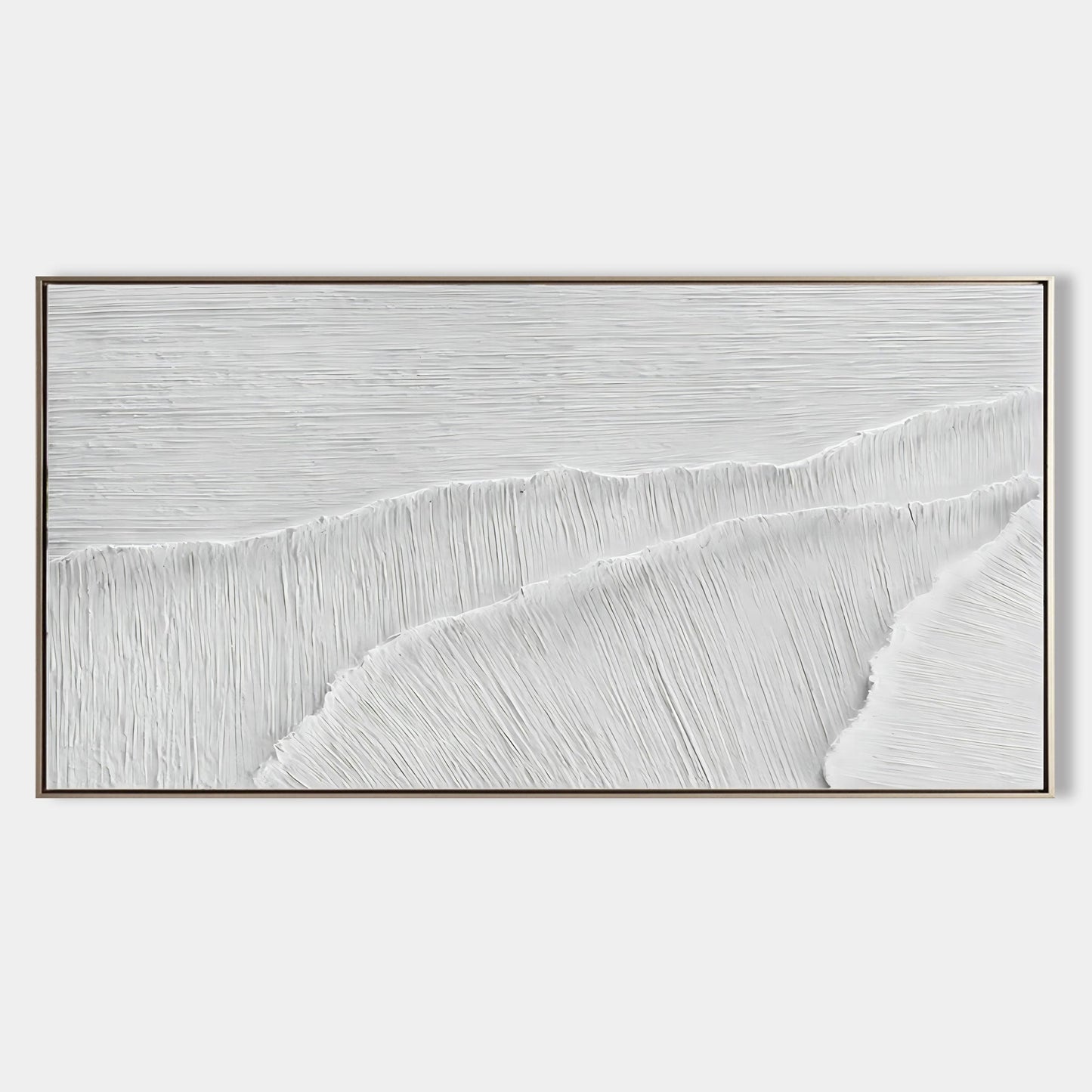 Textured White Landscape Oil Painting for Modern Home Decor