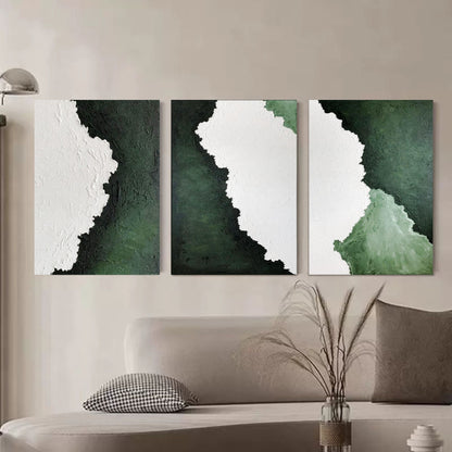 Tranquil Abstract Oil Painting Triptych for Modern Home Decor