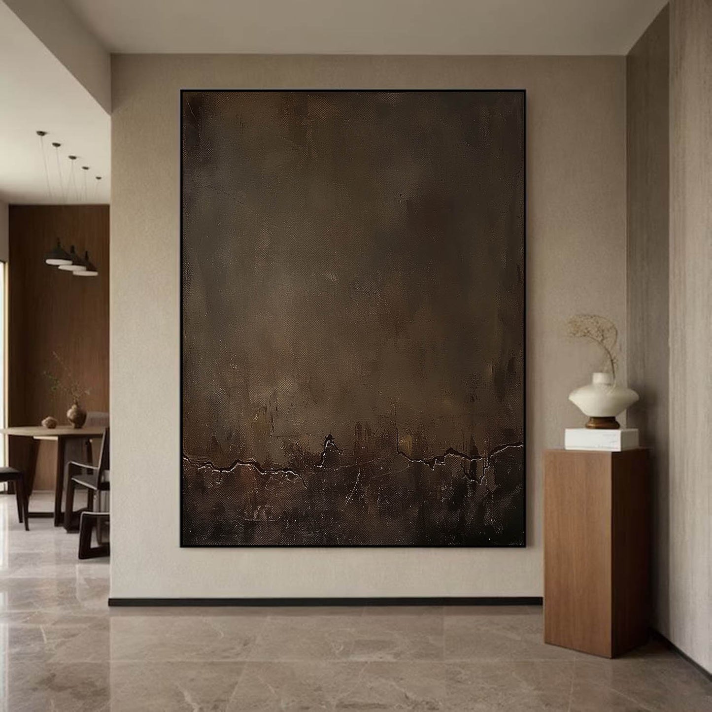 Elegant Minimalist Abstract Oil Painting for Modern Home Decor