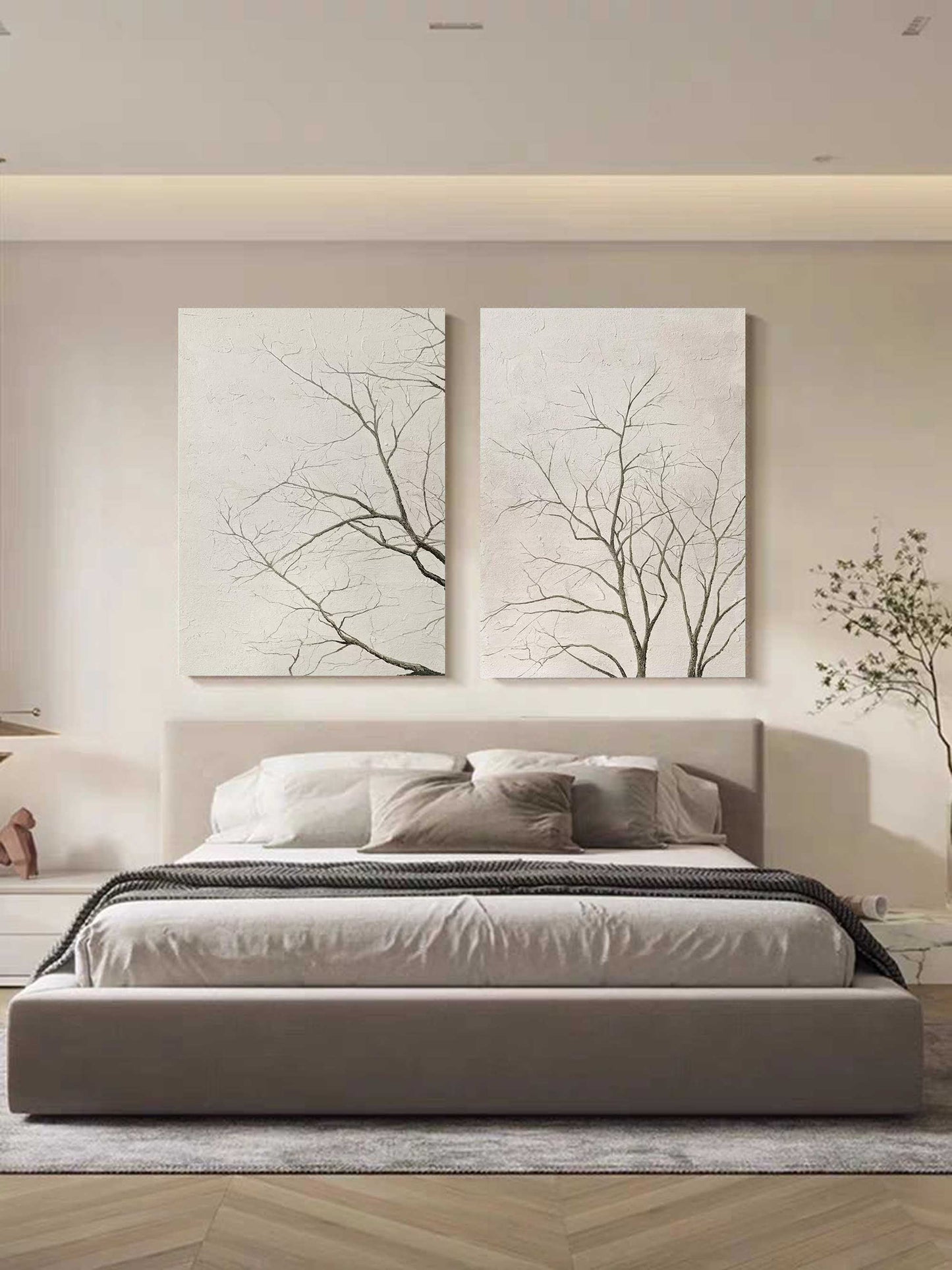 Serene Abstract Tree Canvas Duo for Modern Home D√©cor