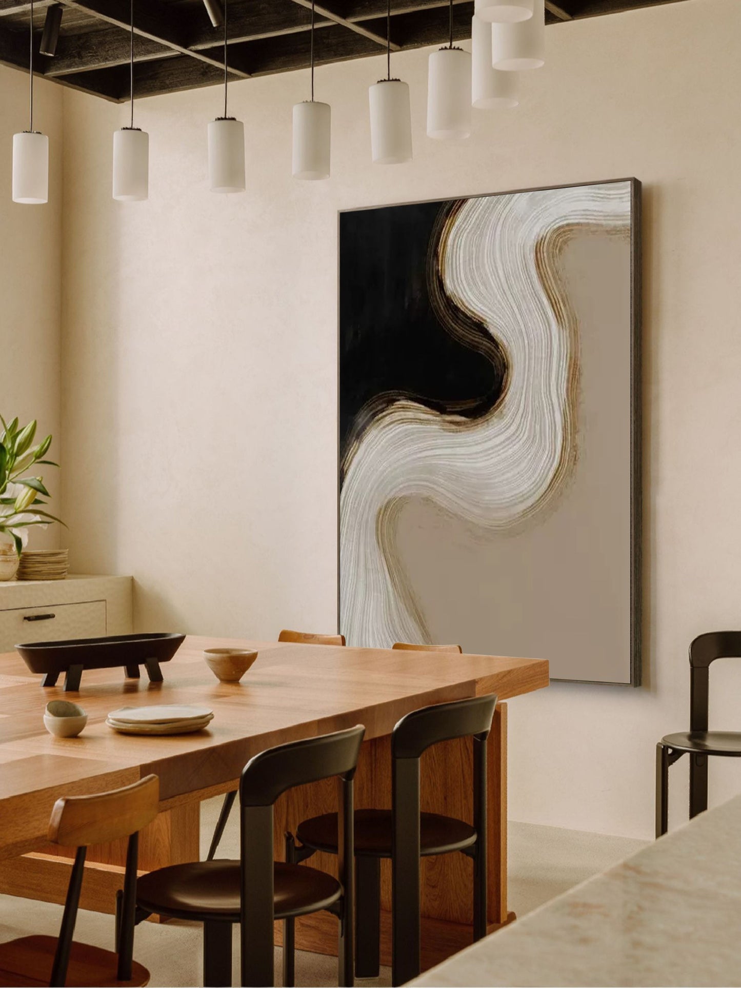 Elegant Minimalist Abstract Oil Painting for Modern Home Decor