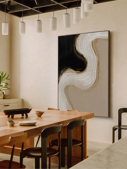 Elegant Minimalist Abstract Oil Painting for Modern Home Decor