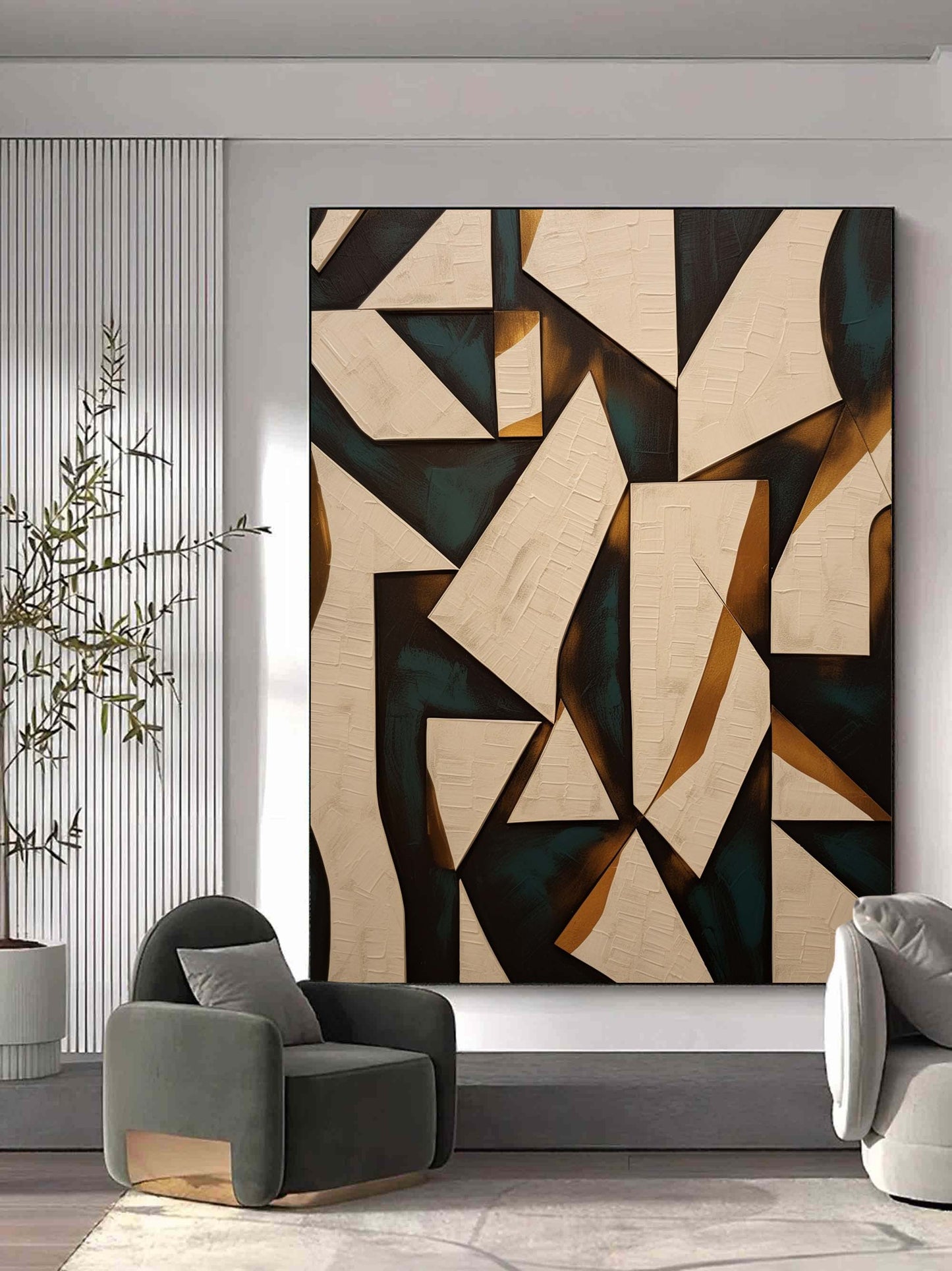 Abstract Wabi-Sabi Art | Modern Oil Painting for Contemporary Home Decor