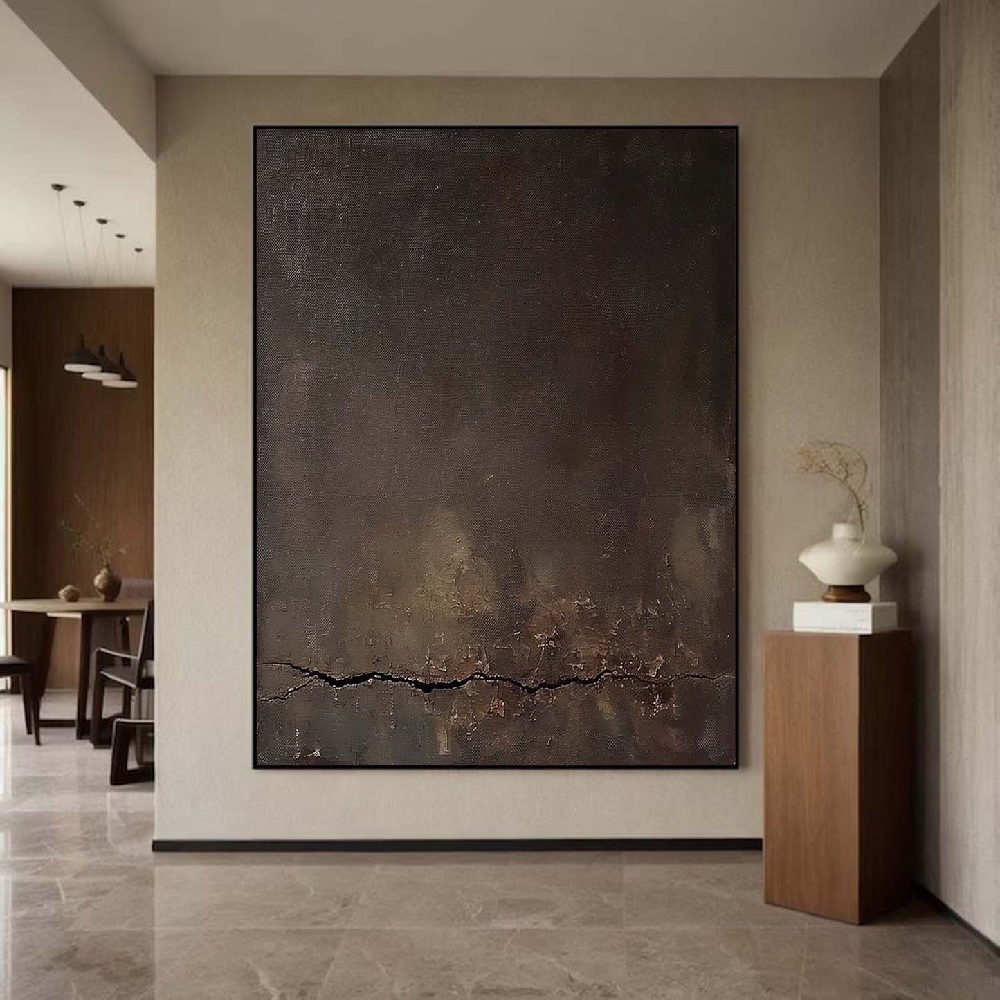 Elegant Minimalist Abstract Oil Painting for Contemporary Home Decor