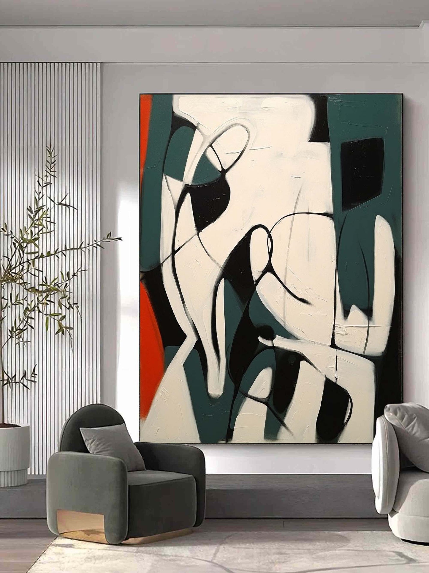 Abstract Minimalist Oil Painting for Modern Home Décor and Art Lovers