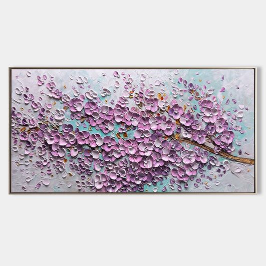 Vibrant Floral Oil Painting with Textured Petals and Serene Background