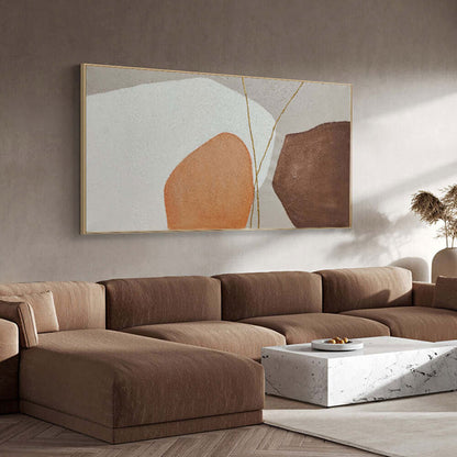 Abstract Earthy Tones Oil Painting for Modern Home Decor