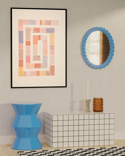 Abstract Geometric Oil Painting with Soft Pastel Colors for Modern Decor