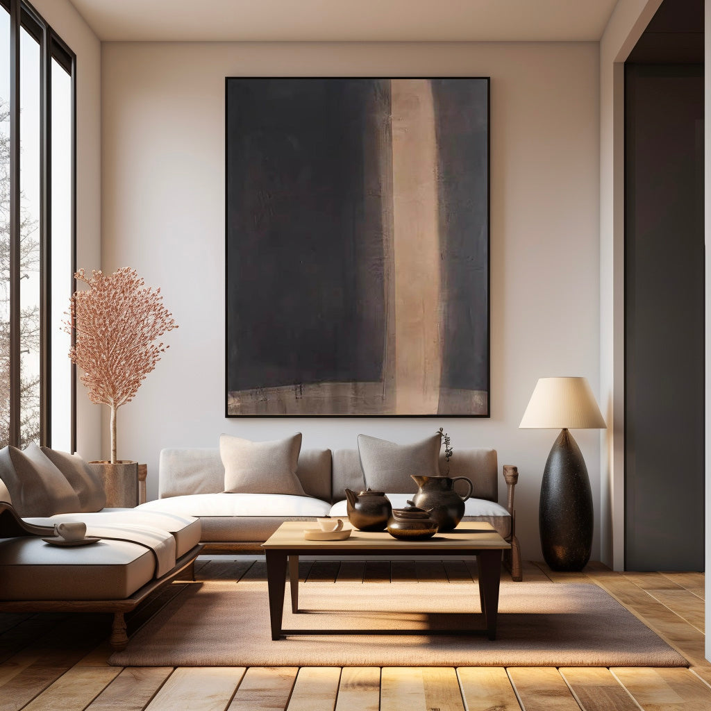 Elegant Minimalist Abstract Oil Painting for Modern Home Decor