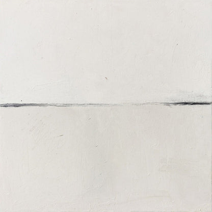 Minimalist White Landscape Oil Painting for Modern Home Decor