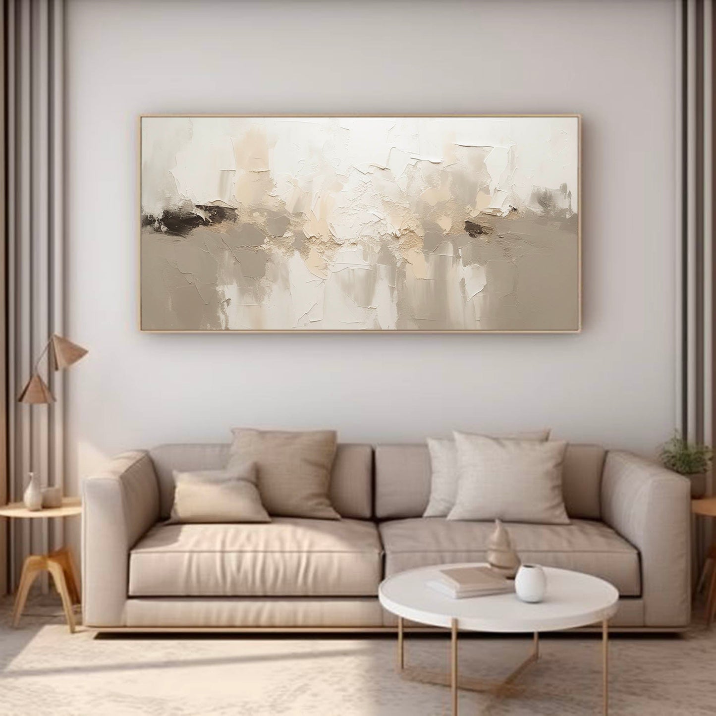 Serene Minimalist Abstract Oil Painting for Modern Decor and Relaxing Spaces